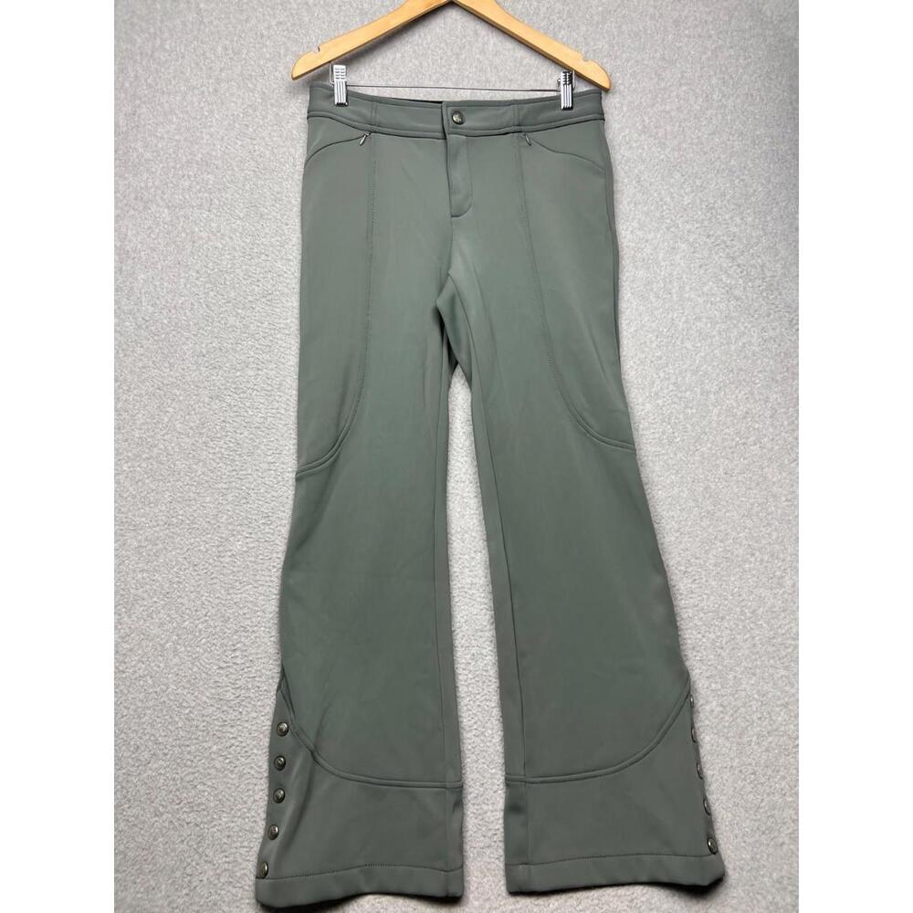 Athleta Ski Fleece Lined Snow Pants Womens Sz 8 Waterproof Winter Outdoor Green